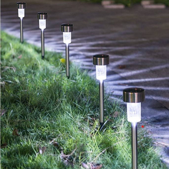 Kit 5un 10un 15un Granfei Luminária Solar Balizador Espeto Para Jardim Carcaça Aço inoxidável em Oferta na Shopee