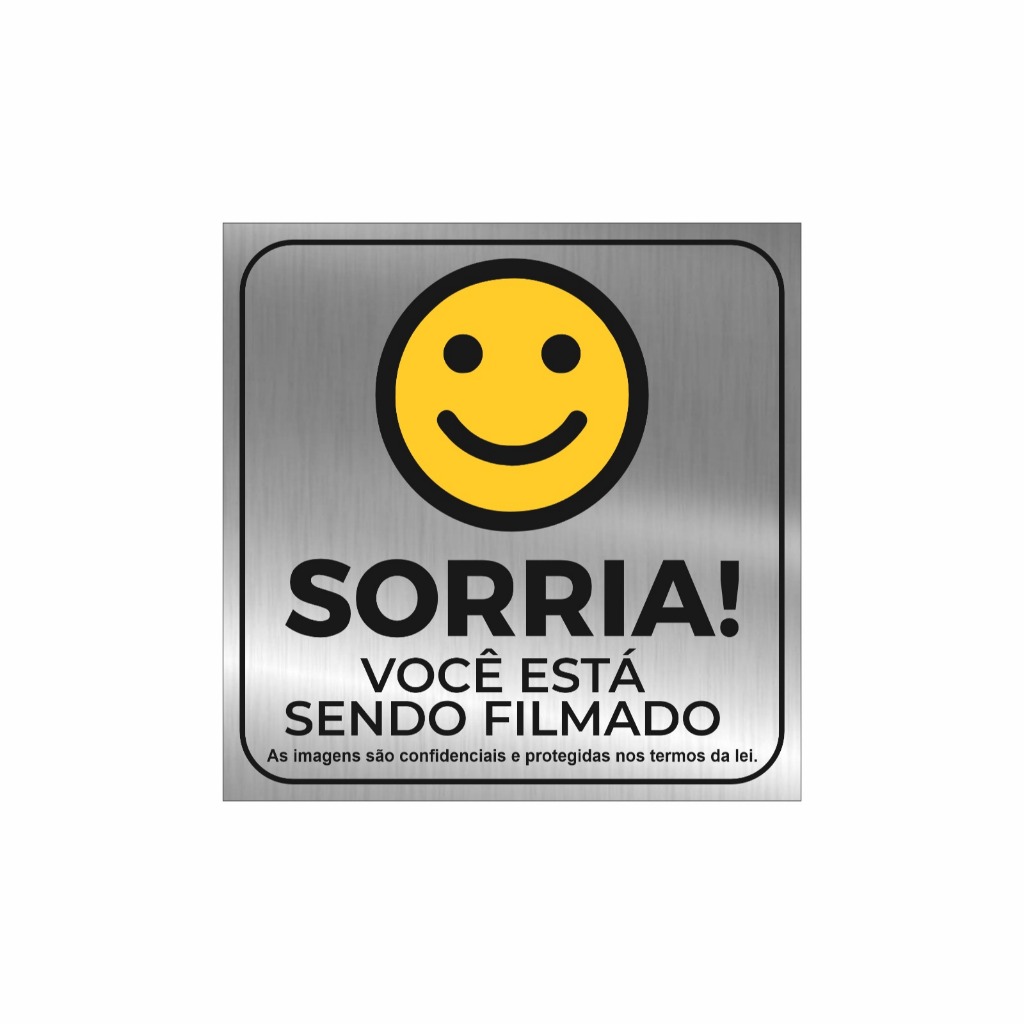 2 PLACAS SORRIA VOCÊ ESTÁ SENDO FILMADO TAMANHO 15X15 CM - FEITAS EM ALUMÍNIO - COM FITA DUPLA FACE PARA FIXAR em Oferta na Shopee