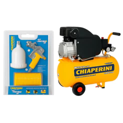 Compressor De Ar 21l 7,6 Pés 2hp 120lbf/po + Kit 2 Peças Laranja 60 Monofásica