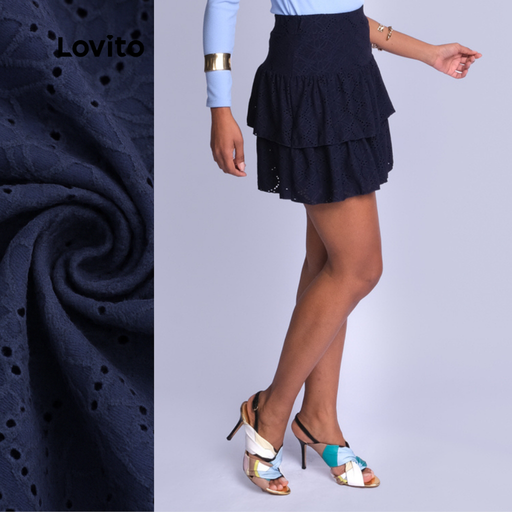 Lovito Saia Romantica Lisa para Mulheres SKB812BRL842