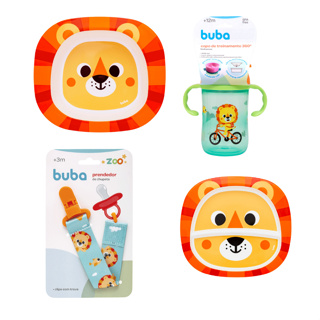 Kit Infantil Alimentação e Treinamento Copo 360 + Prato Dividido + Prendedor de Chupeta Leão em Oferta na Shopee