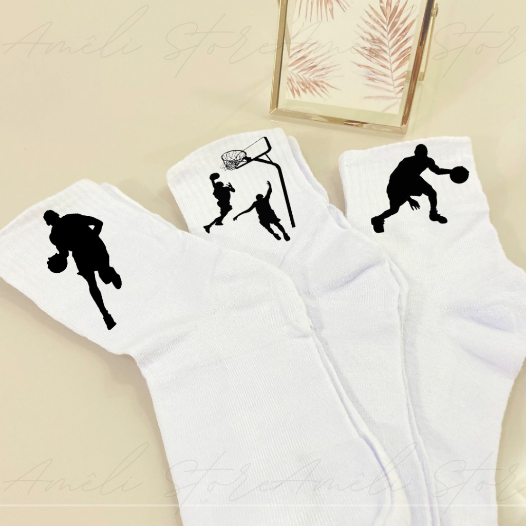 Meia Basquete Esportiva | Kit 03un na cor Branca | Cano Médio | Confortável e Estilosa | Unissex Adulto