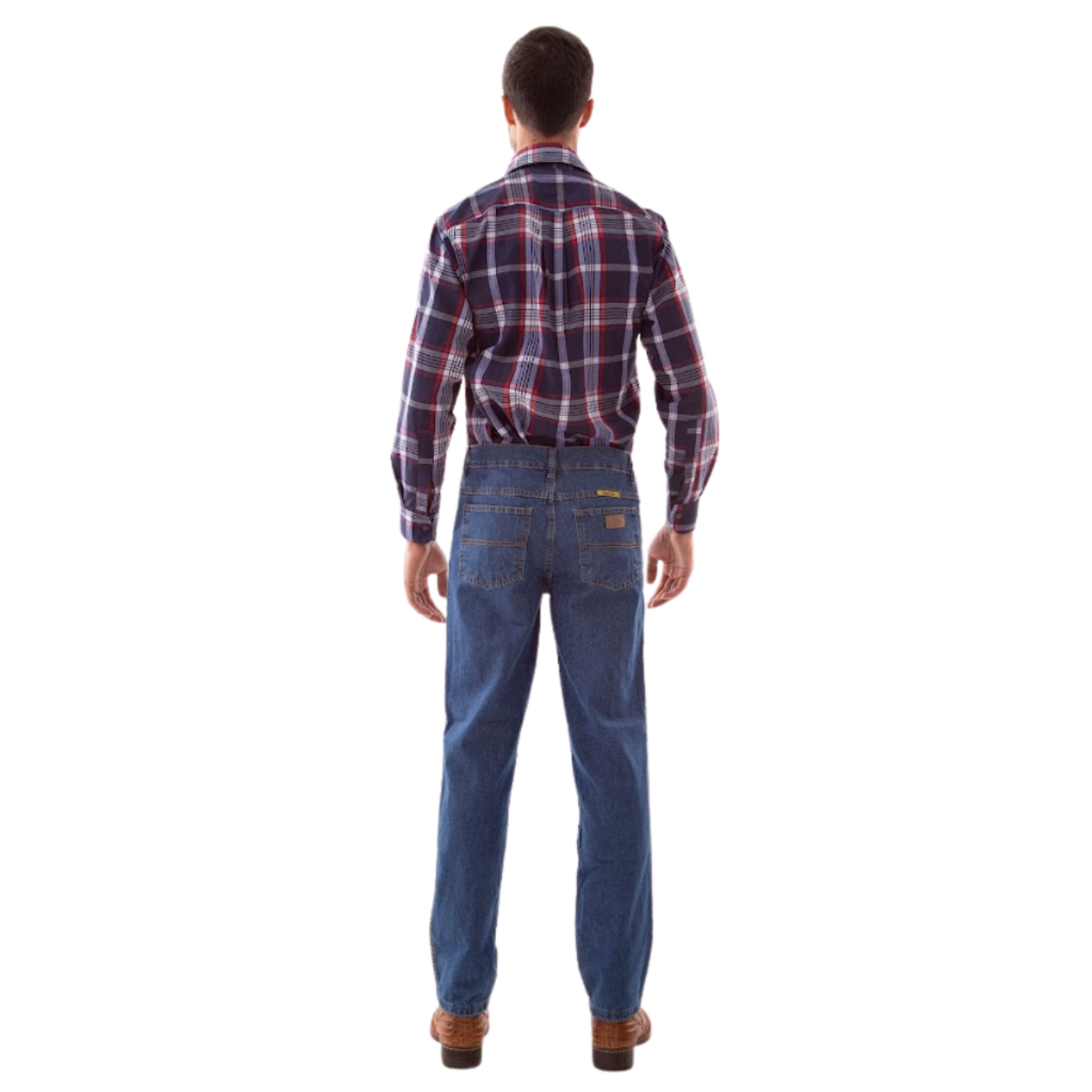 Calça Jeans Masculina Reta Tradicional Básica Trabalho Serviço Ref 916