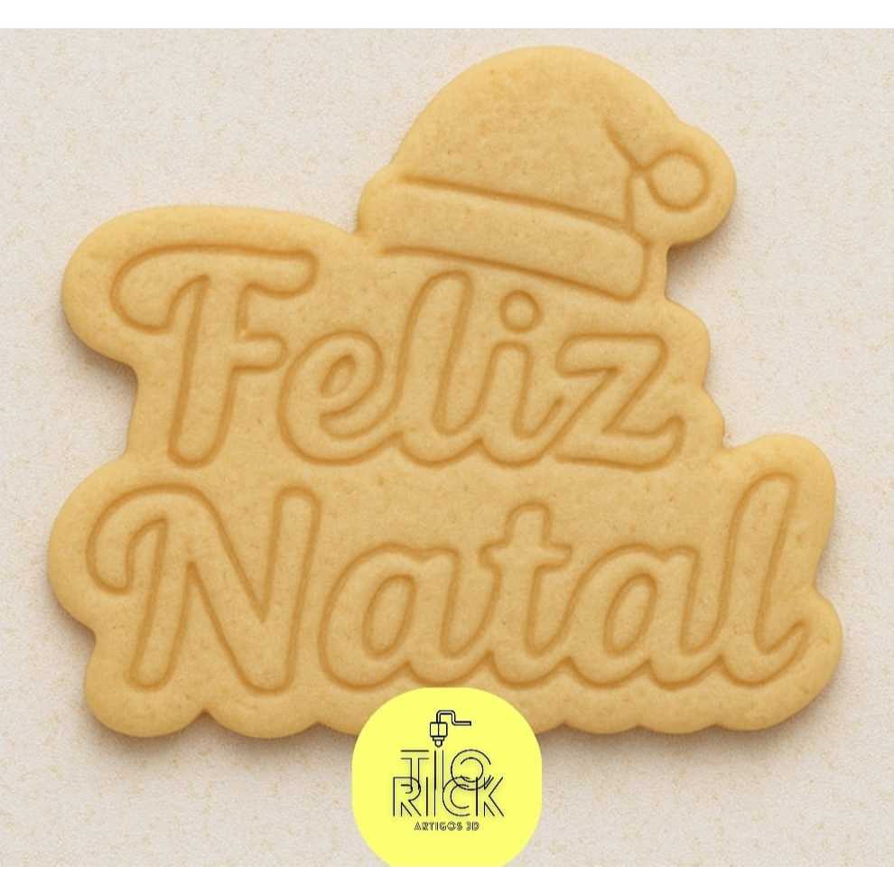 cortador e marcador FELIZ NATAL para biscoitos e pasta americana