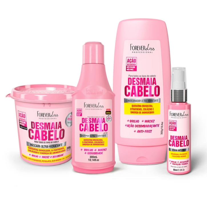 Kit Forever Liss Especial Desmaia Shampoo 300ml + Máscara 200g + Condicionador 300g + Sérum 60ml em Oferta na Shopee