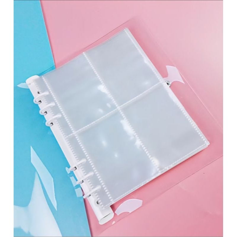 Folhas plastico para Binder Tam A5 - 4 bolsos KIT 5,10,20 FOLHAS