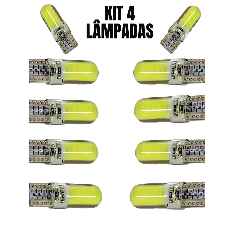 4 Unidades LED Forte silicone T10 8500K Qualidade Top — imagem 2 de 2
