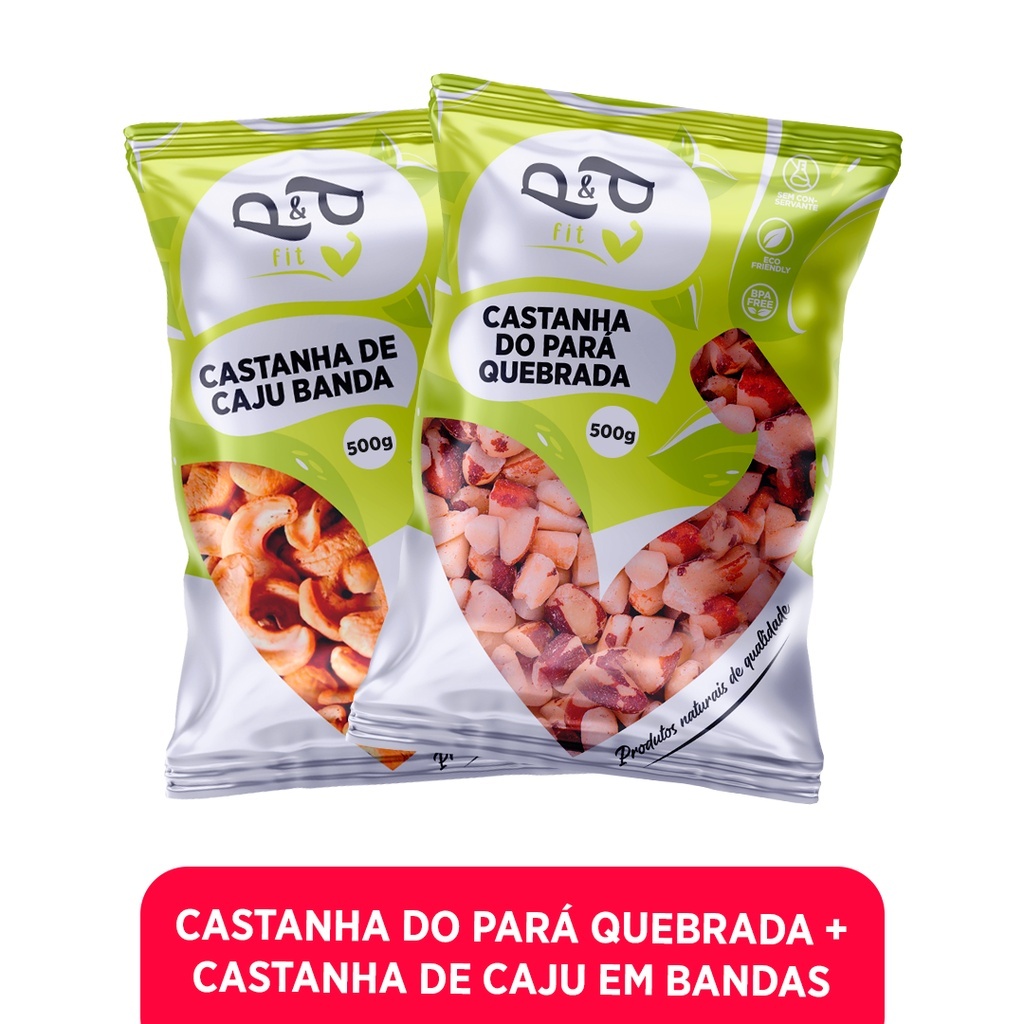 Castanha do Pará 500g + Castanha de Caju 500g - P&P