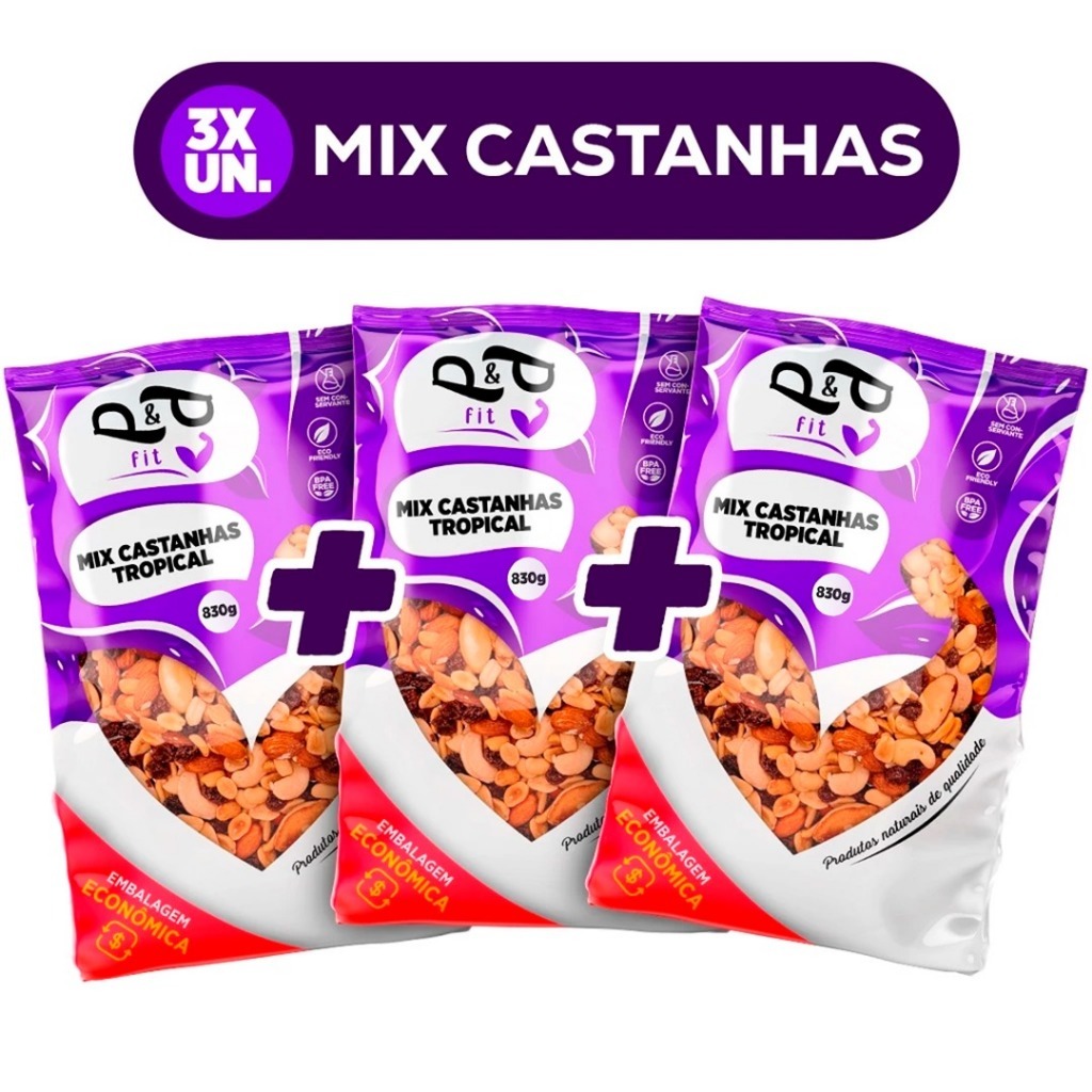 Mix Tropical Nuts Dieta Saudável 3un - Castanha de Caju Nozes Amendoa Castanha do Pará Amendoim Uva Passa em Oferta na Shopee