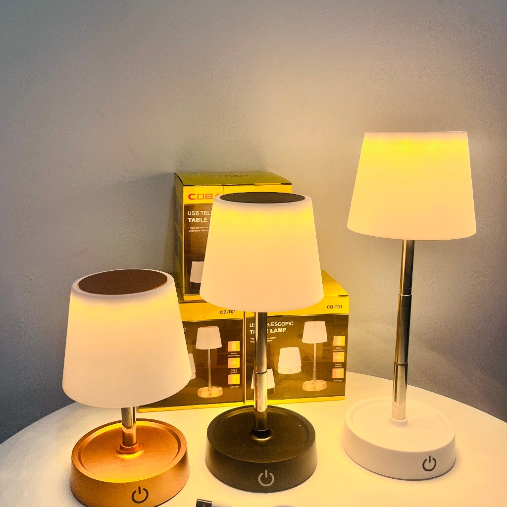 Abajur Recarregável Telescópico Touch Lâmpada de Mesa Multifuncional USB-Minimeow em Oferta na Shopee