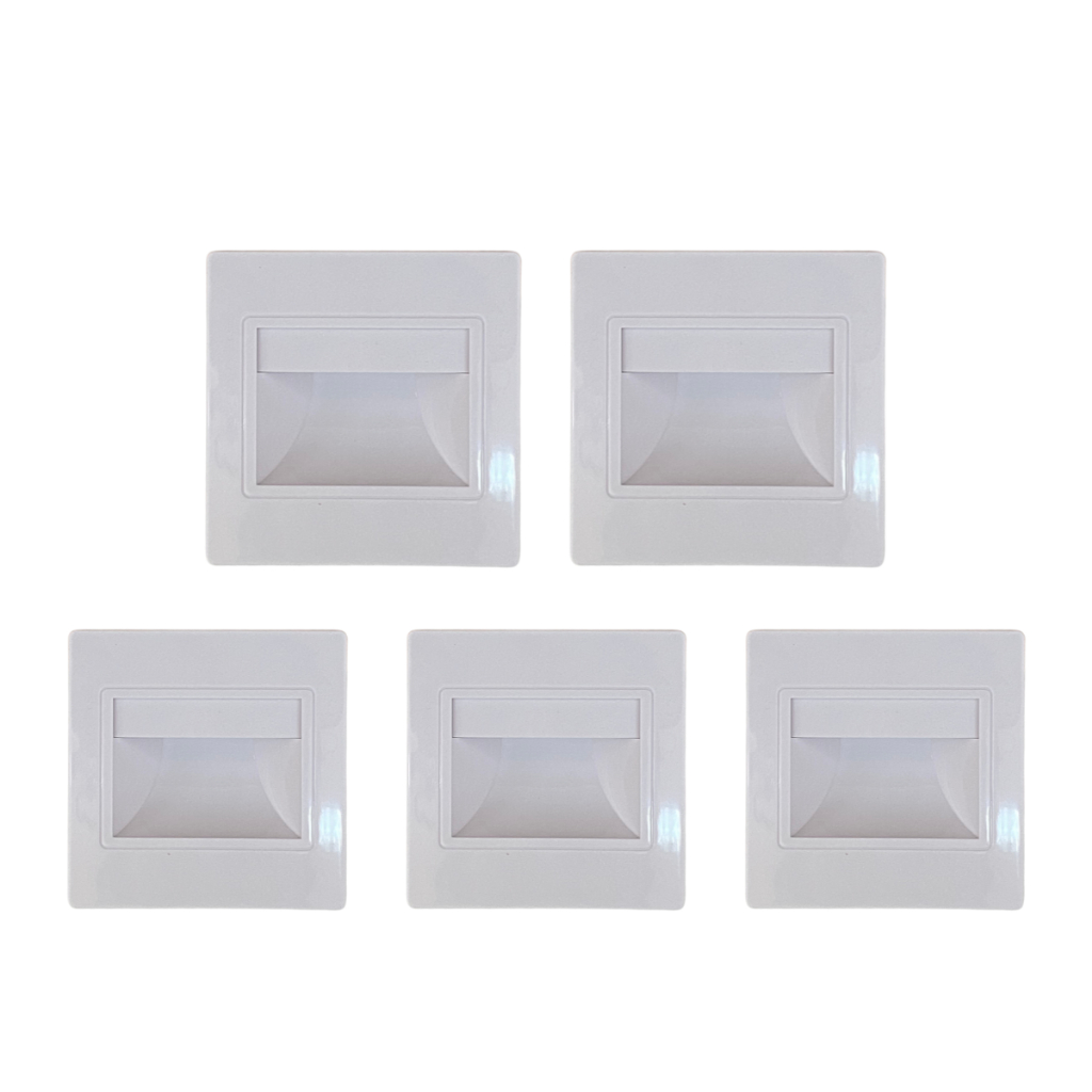 Kit 5x Balizador Arandela De Parede Embutir Led 1,5w Bivolt Spot Luminária
