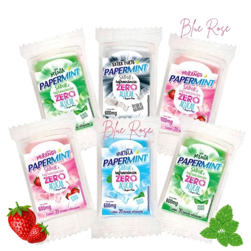 Kit 6 Caixinhas PAPERMINT Lâminas Refrescantes Hálito Fresco Zero Açúcar