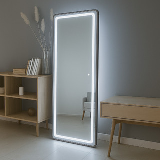 Espelho Retangular 150cm Moldura Metal Com Led Jateado Touch Bivolt Quarto 3 Tons 3000K 4000k 6000k 240 Lúmens Luxo