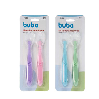 KIT 2 Colher Anatômica para Introdução Alimentar em Silicone Buba em Oferta na Shopee