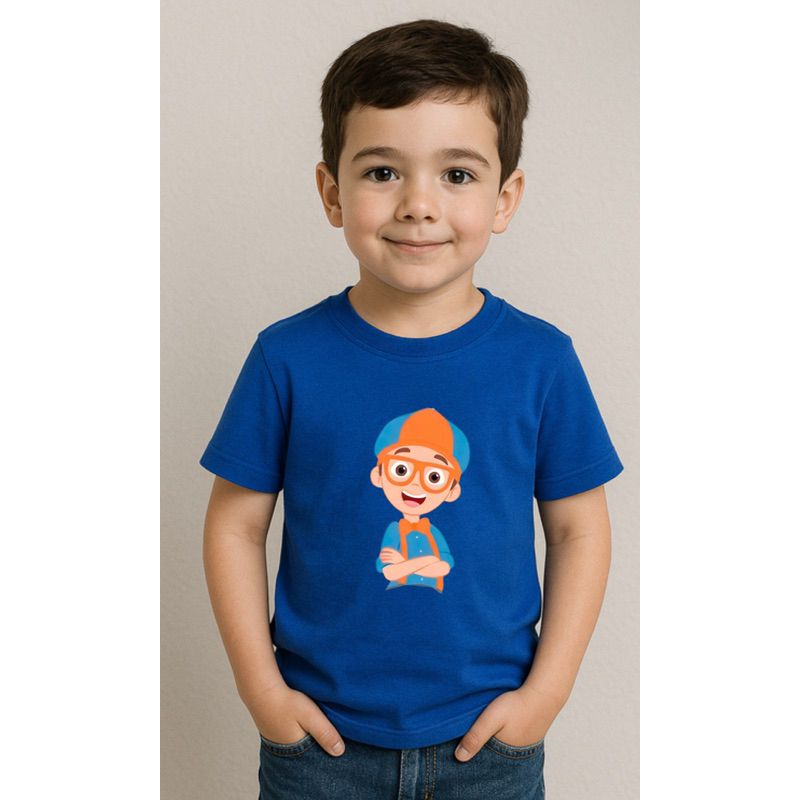 Camiseta Infantil Blippi Estilo Divertido 100% Algodão | Conforto e Qualidade | Tamanhos 4 ao 14 em Oferta na Shopee