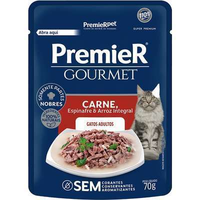 Sachê PremieR Gourmet Gatos Castrados Carne 70g - 20 Uni.