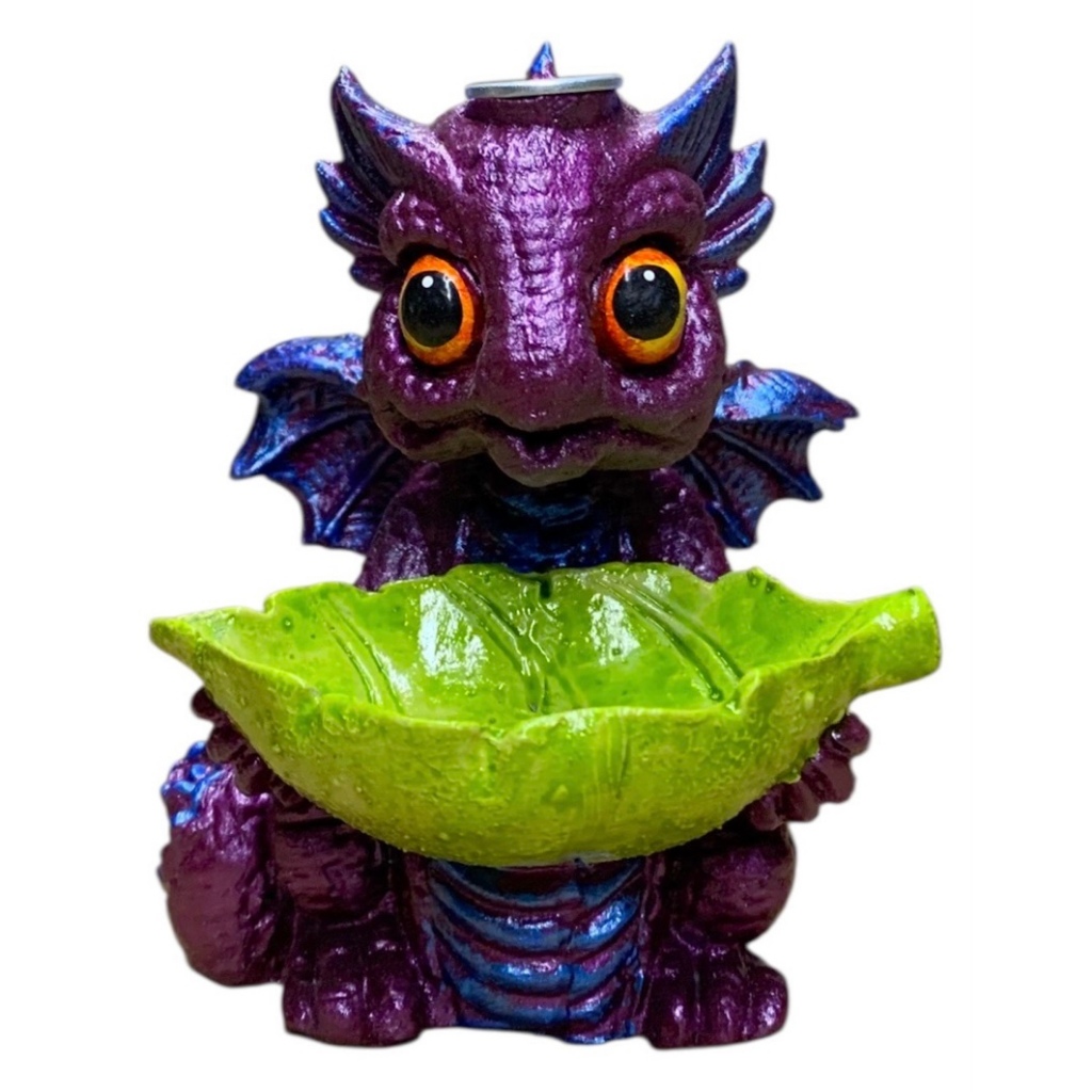 Incensário Dragão bebe Incenso de Cone Cascata de Fumaça Decorativo Em Resina Aromatizador Roxo em Oferta na Shopee