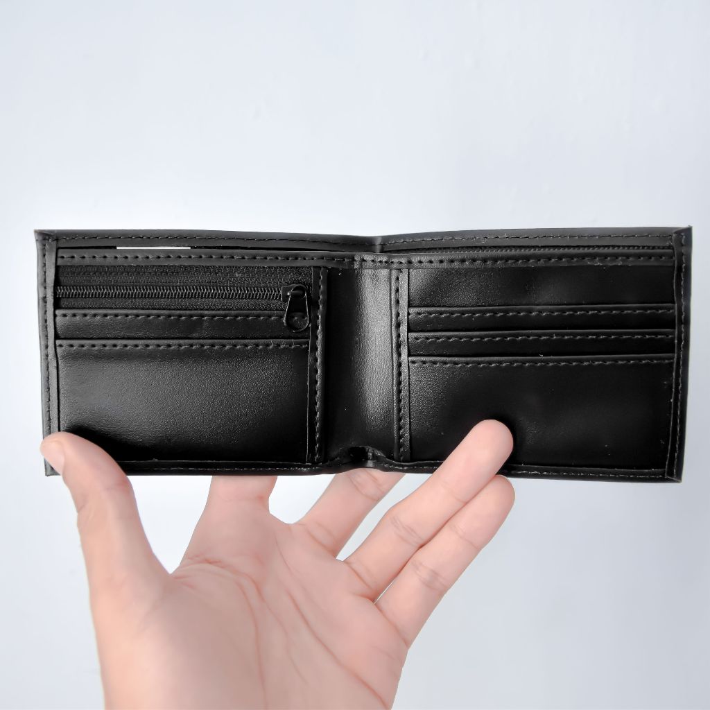 Carteira Porta Cartão Cnh Slim Masculina De Couro Preta