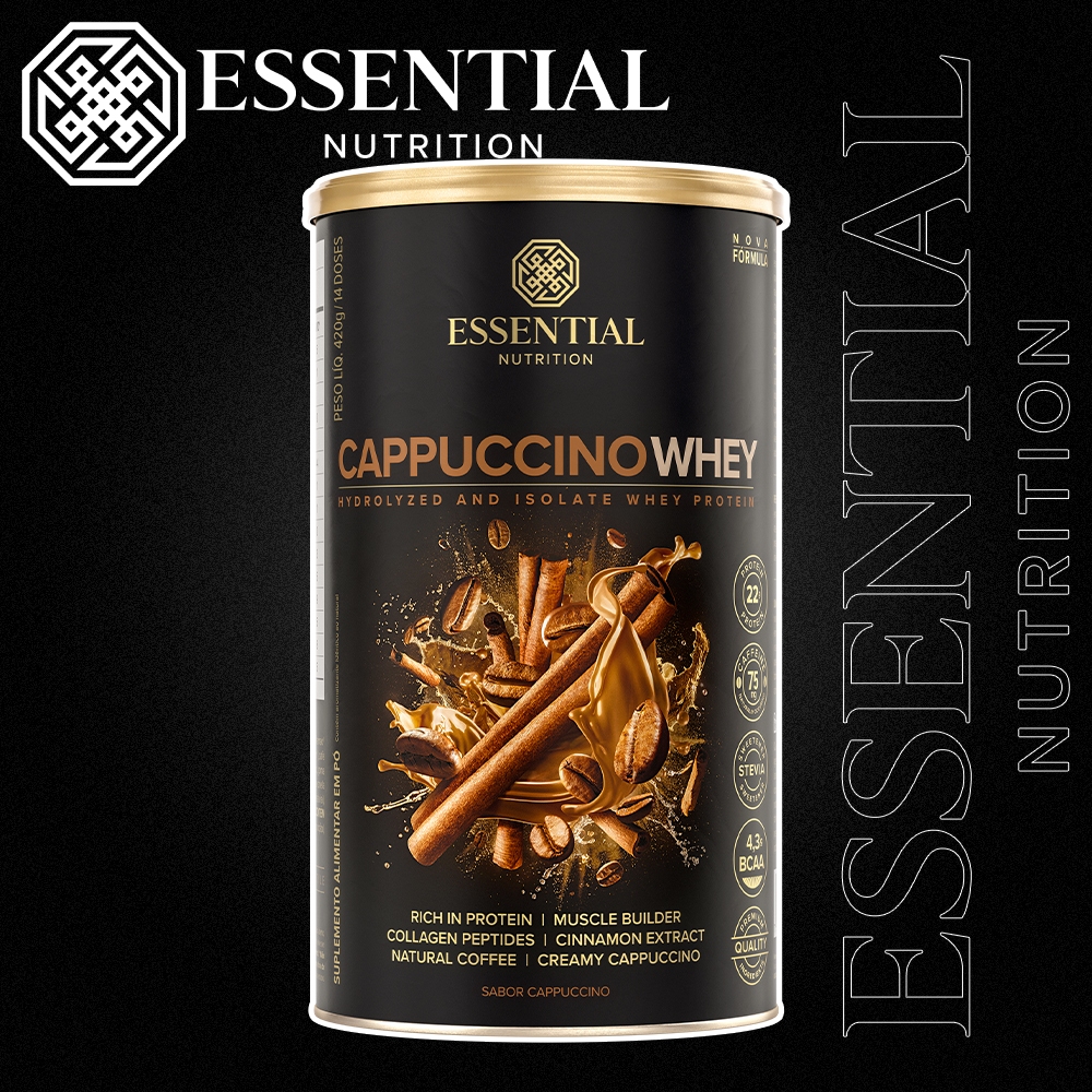 Cappuccino Whey (420g) Essential Nutrition em Oferta na Shopee