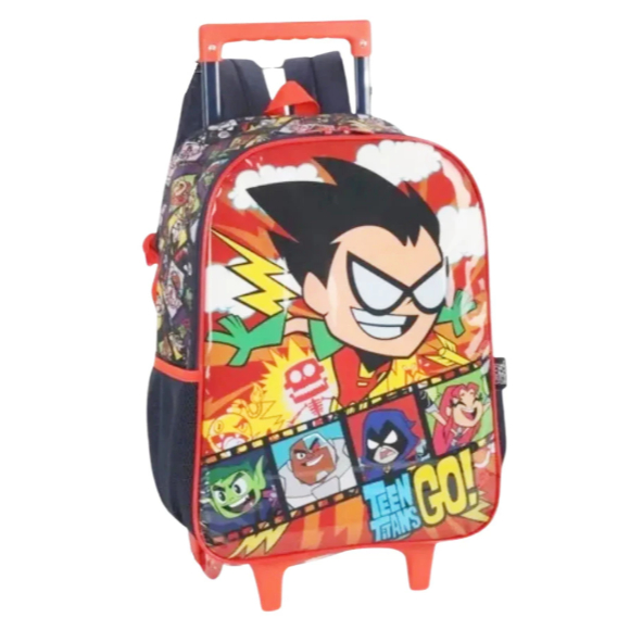 Mochila de Rodinhas Teen Titans Vermelho Luxcel