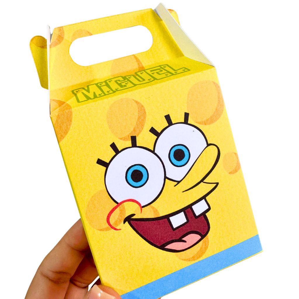 KIT Caixinhas Maletinha BOB ESPONJA l Lembrancinha festa - Personalizado Com NOME e IDADE - ENVIO MAIS RÁPIDO
