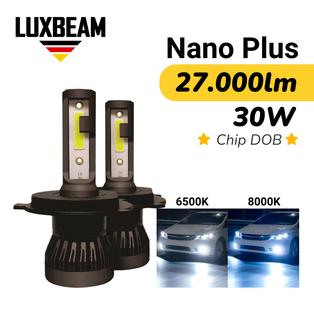 Par Super Led Nano Plus 8000k H1 H3 H4 H7 H11 H8 HB3 HB4 Lâmpada Luxbeam 6500k Branca Efeito Xenon em Oferta na Shopee