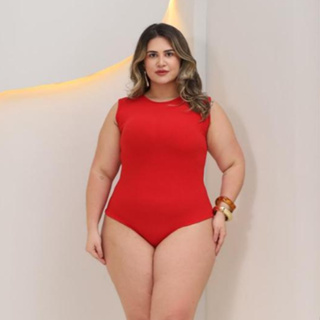 Body Feminino Plus Size Casual Regata Básica Alça Larga Gola Redonda Canelado GG ao G2 em Oferta na Shopee