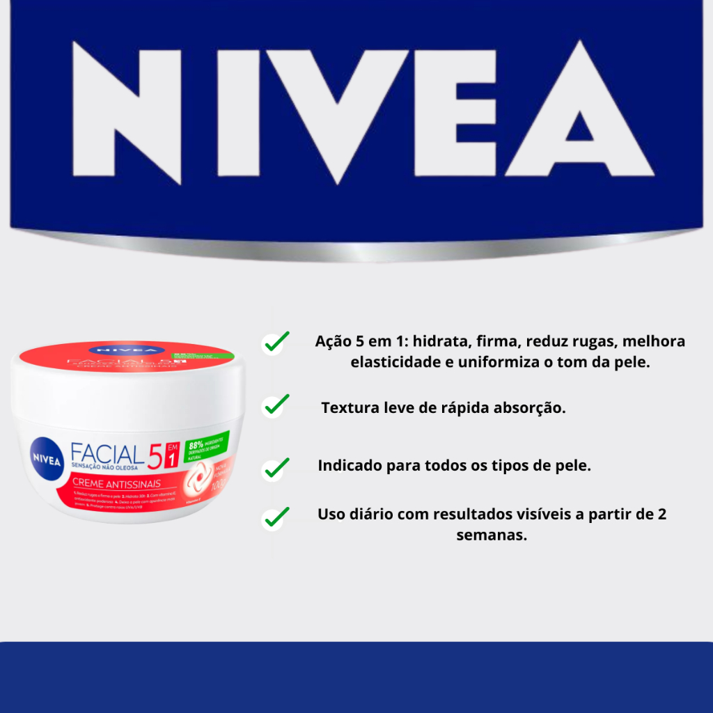 Creme Facial Nivea 5 em 1 100g