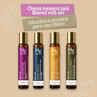 Kit Blends de Óleos Essenciais Roll-On 10 ml - Foco, Alegria, Relaxante e Respiração - Aromaterapia em Oferta na Shopee
