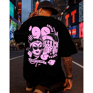 Camiseta Streetwear Masculina Oversized Bonnie & Clyde 90s Grab The Cash 100% Algodão Penteado em Oferta na Shopee