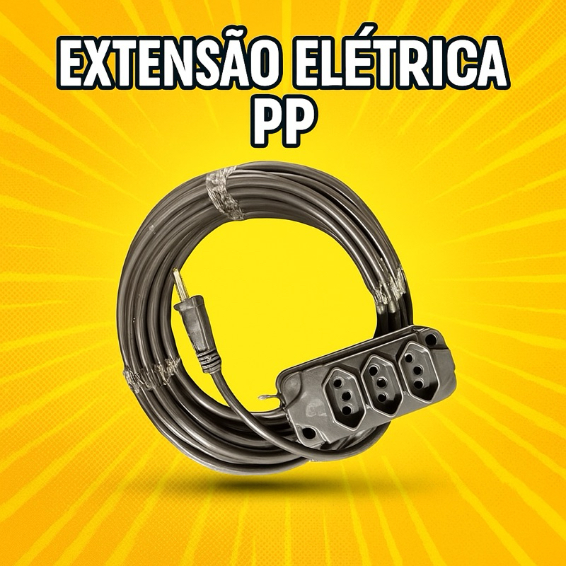 Extensão Elétrica 10 15 20 e 25 Metros Com Cabo PP 2x2,5mm Plug 10a em Oferta na Shopee