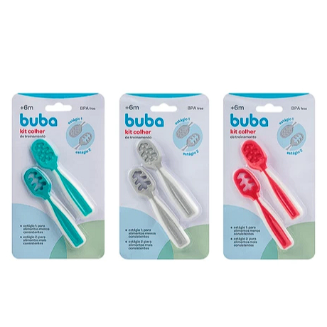 Colher Buba 2 Estágios Treinamento Auto Alimentação Cinza Para Bebês em Oferta na Shopee