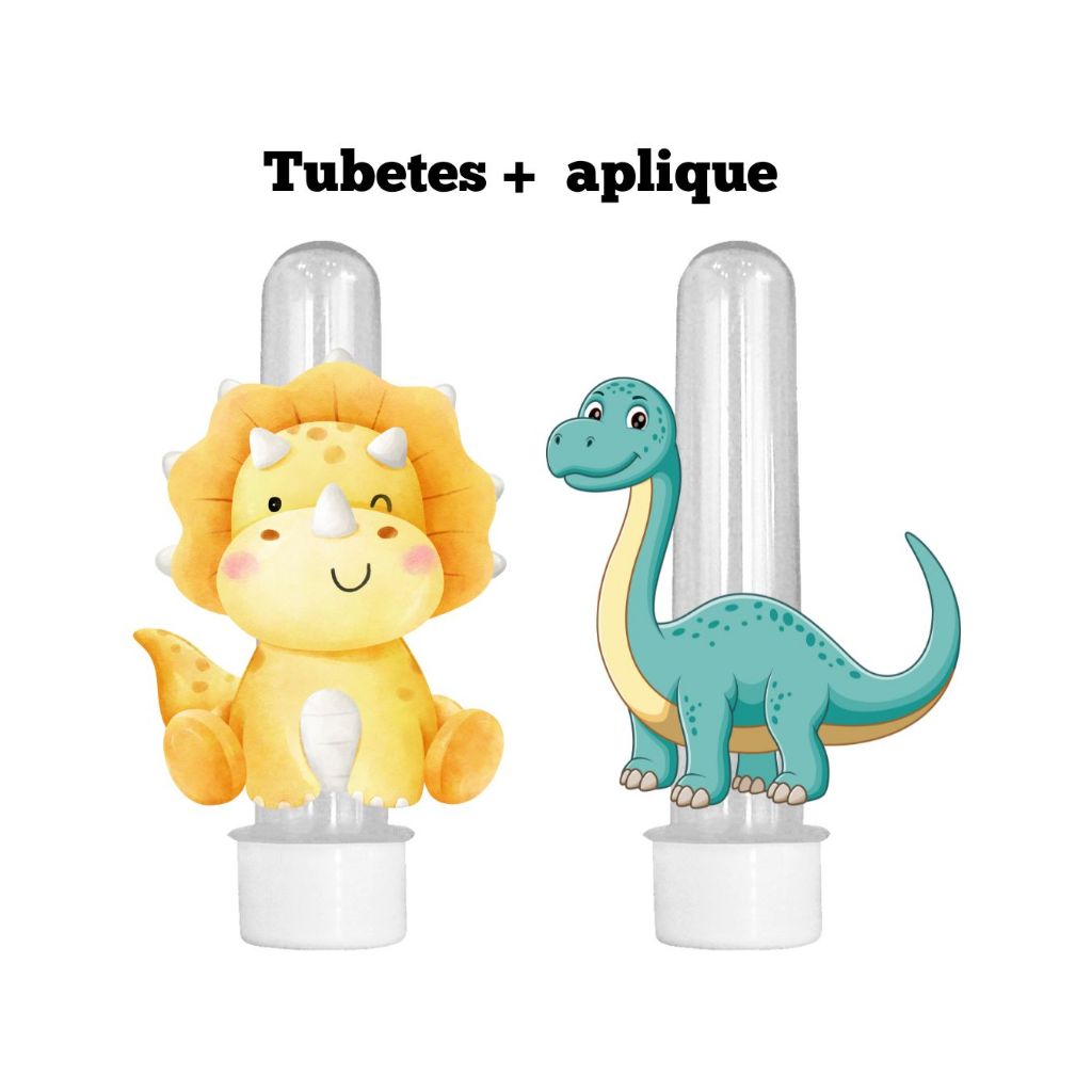 Tubete com Aplique Tema Dinossauro Baby - Decoração Festa Infantil | lembrançinha | personalizados - SEM NOME