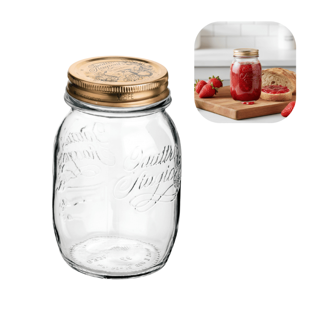 Pote hermetico Quattro Stagioni vidro 500ml doces caseiros sopas compota mantimentos molhos frutas em calda conservas