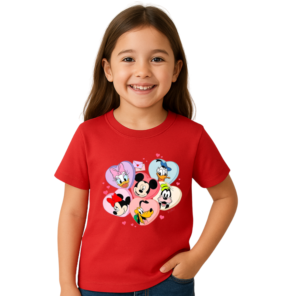 Camiseta Infantil Feminina Mickey e Amigos Estampada – 100% Algodão em Oferta na Shopee
