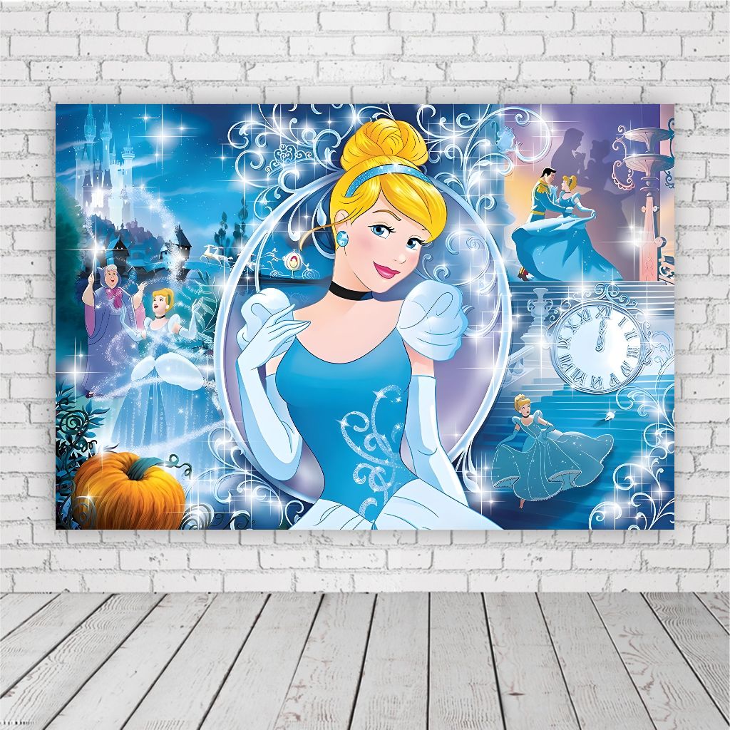 Painel Retangular em Lona Fosca - Cinderela em Oferta na Shopee