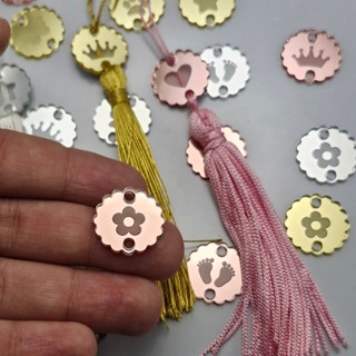 Pingente para Tassel – Flor / para Elástico Roliço - ACRILICO ESPELHADO em Oferta na Shopee