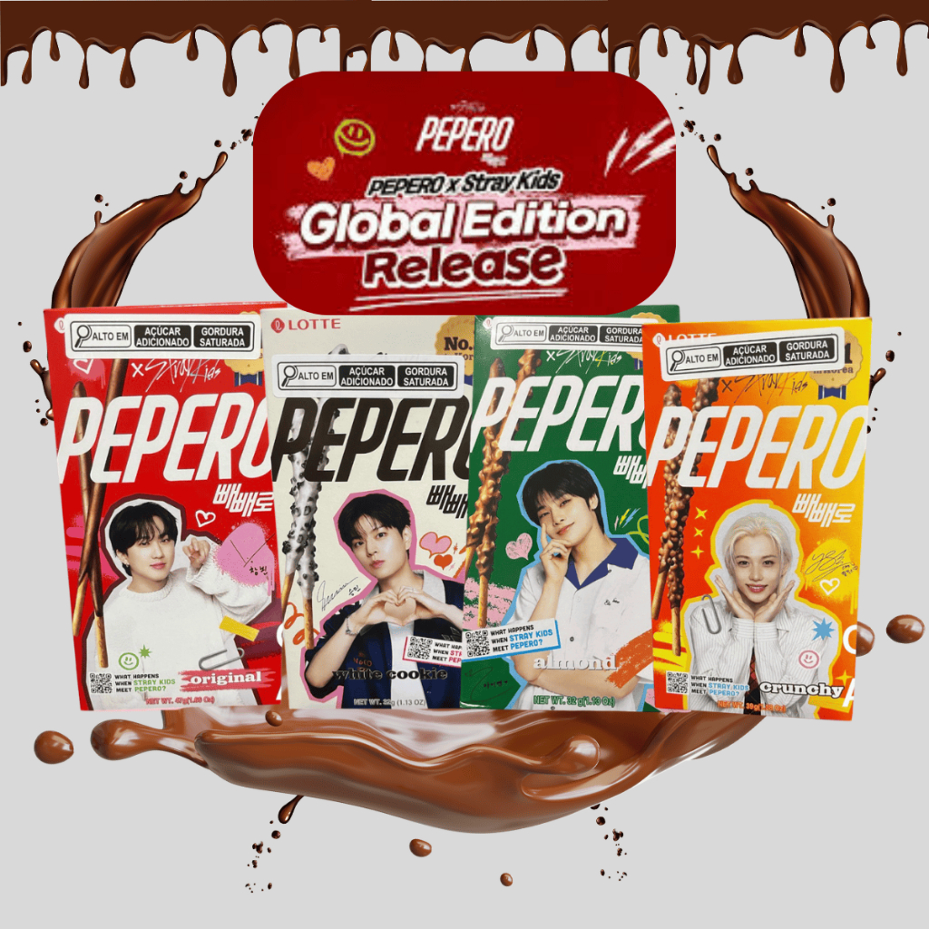 STRAY KIDS Biscoito Palitos Coreano com Chocolate - Pepero