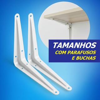 Kit 2 Suporte Mão Francesa Branco 13x15cm 15x20cm 20x25cm Parafusos Metal em Oferta na Shopee