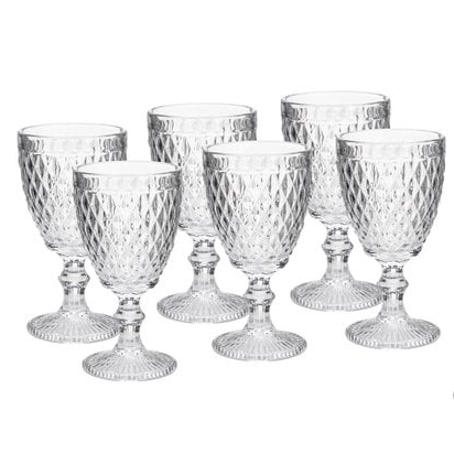 Jogo 6 Taças de Água Bico Abacaxi Transparente  330ml 6 Peças Haus