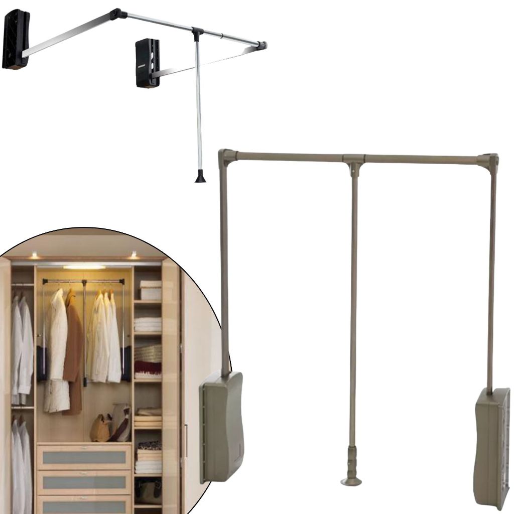 Cabideiro Tubo Basculante Extensivel Articulado 87cm/120cm em Oferta na Shopee