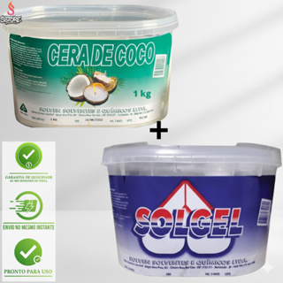 Kit Promocional Cera de Coco Solven 100% Vegetal + Parafina em Gel p/ velas aromáticas, decorativas em Oferta na Shopee
