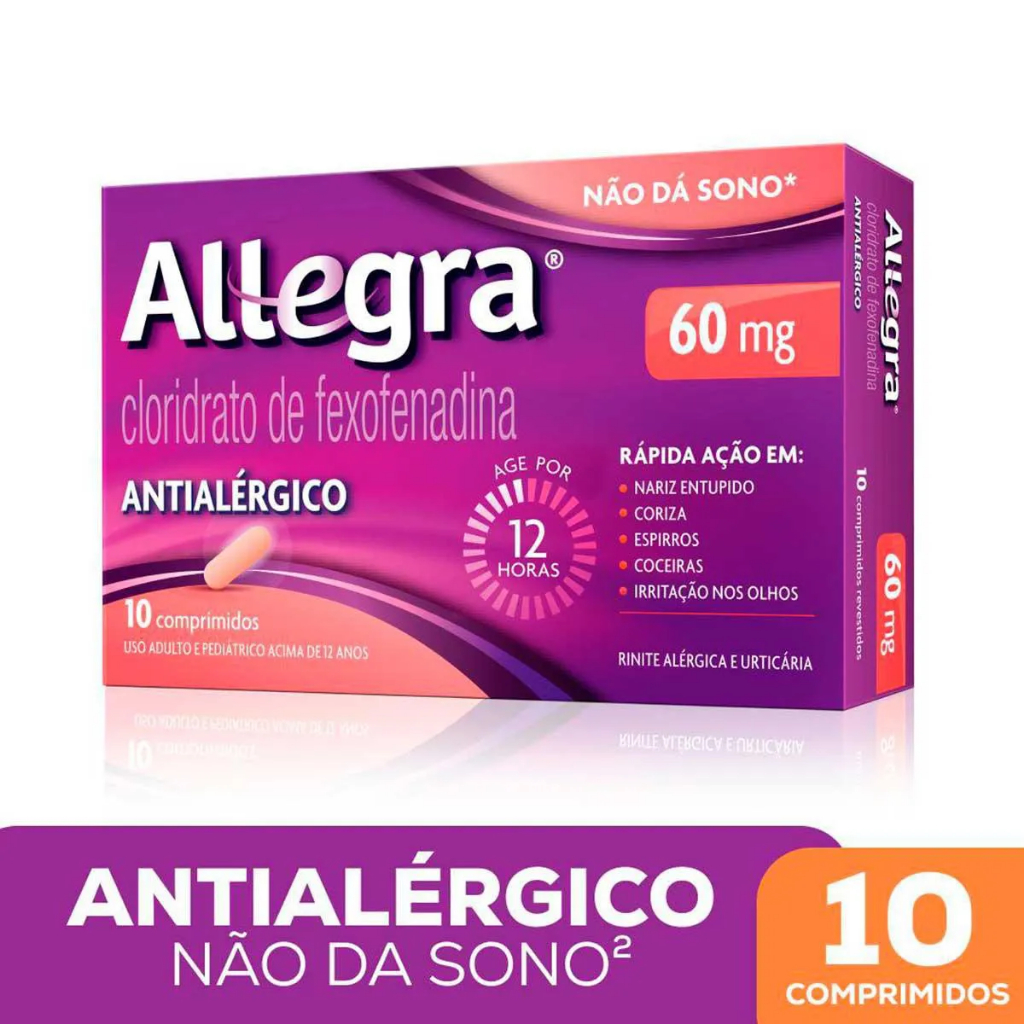 Antialérgico Allegra 10 Comprimidos- Envio Rápido - Não Dá Sono(validade próxima) em Oferta na Shopee