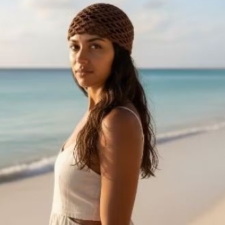Headpiece Touca de Crochê Boho Praia Feita à Mão Primavera Verão Tendência Unissex