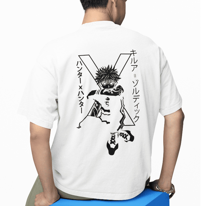 Camiseta Blusa Unissex Estampado Killua Anime Japonês Hunter X Hunter Personagem 100% Algodão Premium Verão