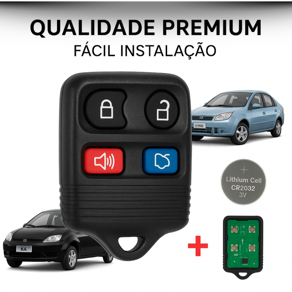 Controle Remoto Para Alarme Original Ford Ka Fiesta 4 Botões - ENVIO RÁPIDO
