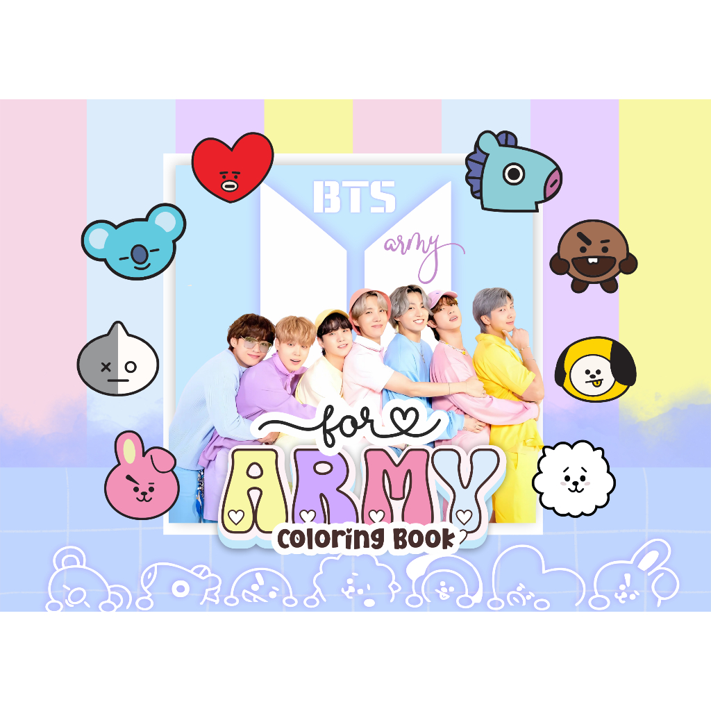 Livro de Colorir BTS A5 Capa Dura– Presente Criativo p/ Fãs | Papel 120g  | K-pop | ARMY