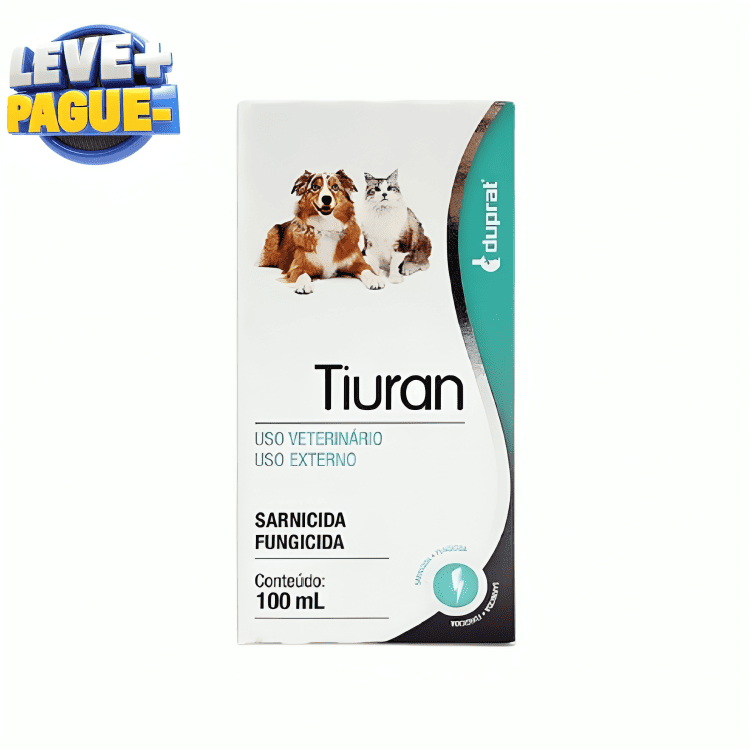 Tiuran Solução 100ml Duprat – Sarnicida e Fungicida para Cães e Gatos em Oferta na Shopee