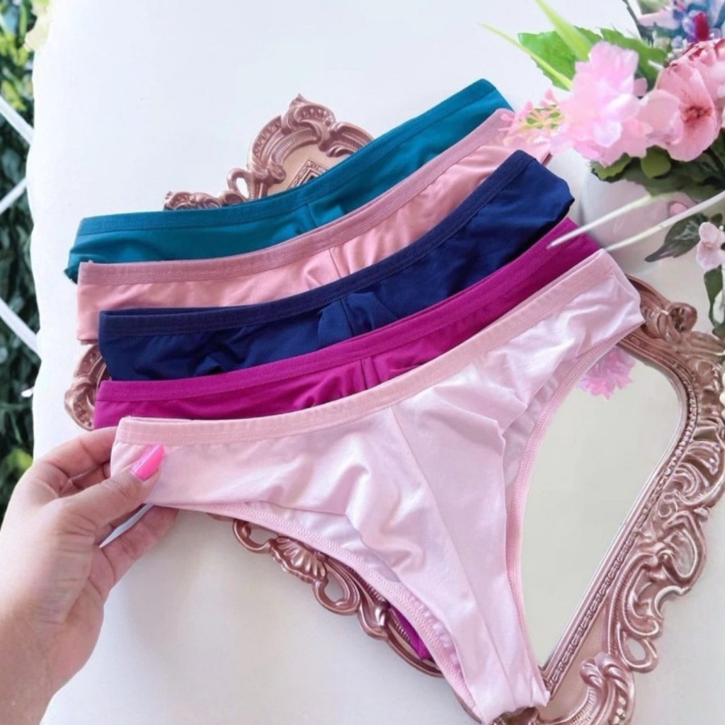 Kit 5 Calcinha Tanga Fio Duplo Dental Sensual Confortável Empina o Bumbum Microfibra Qualidade em Oferta na Shopee