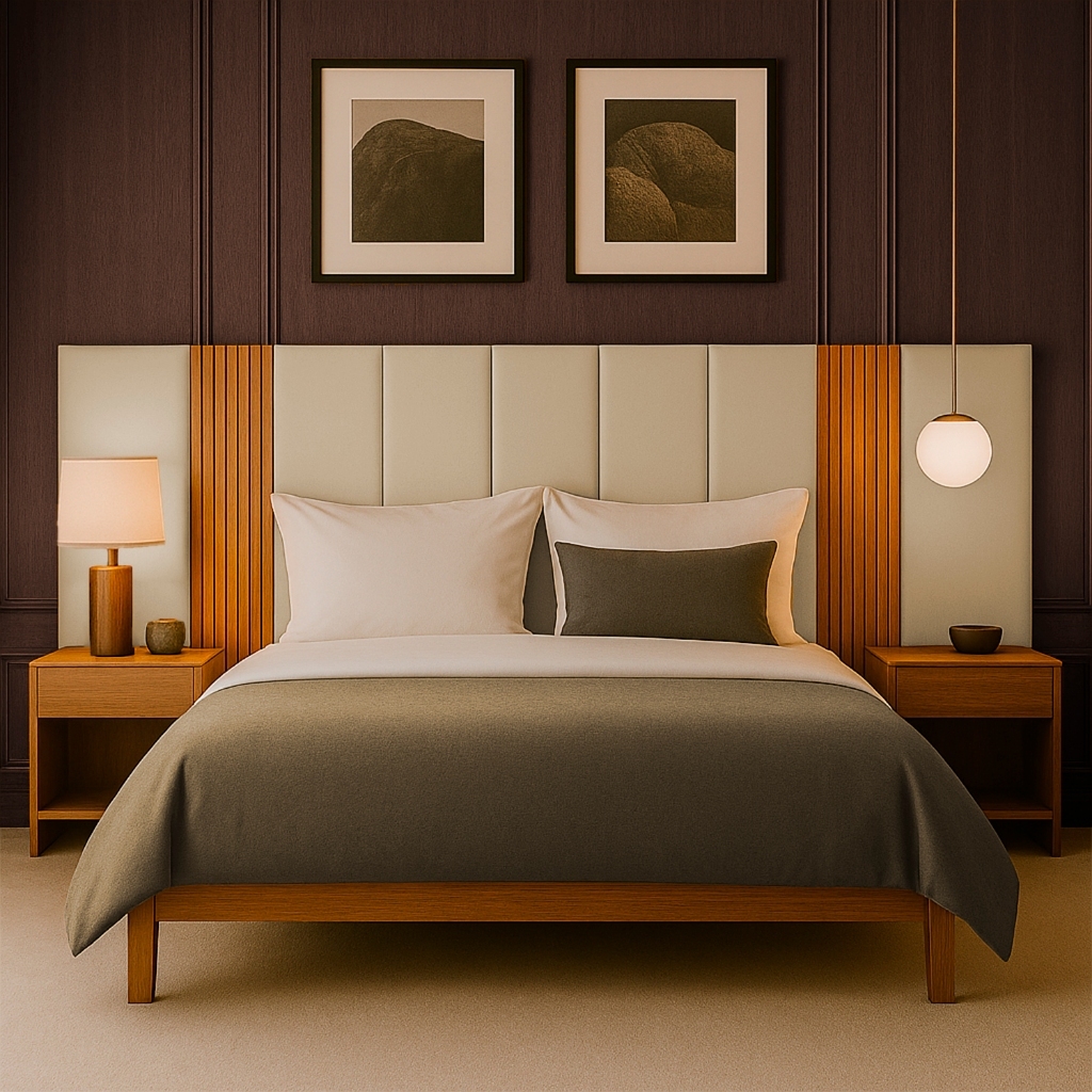 Kit Cabeceira Cama Estofada modular 45x20 + Ripado Cama box Completo. — imagem 2 de 2